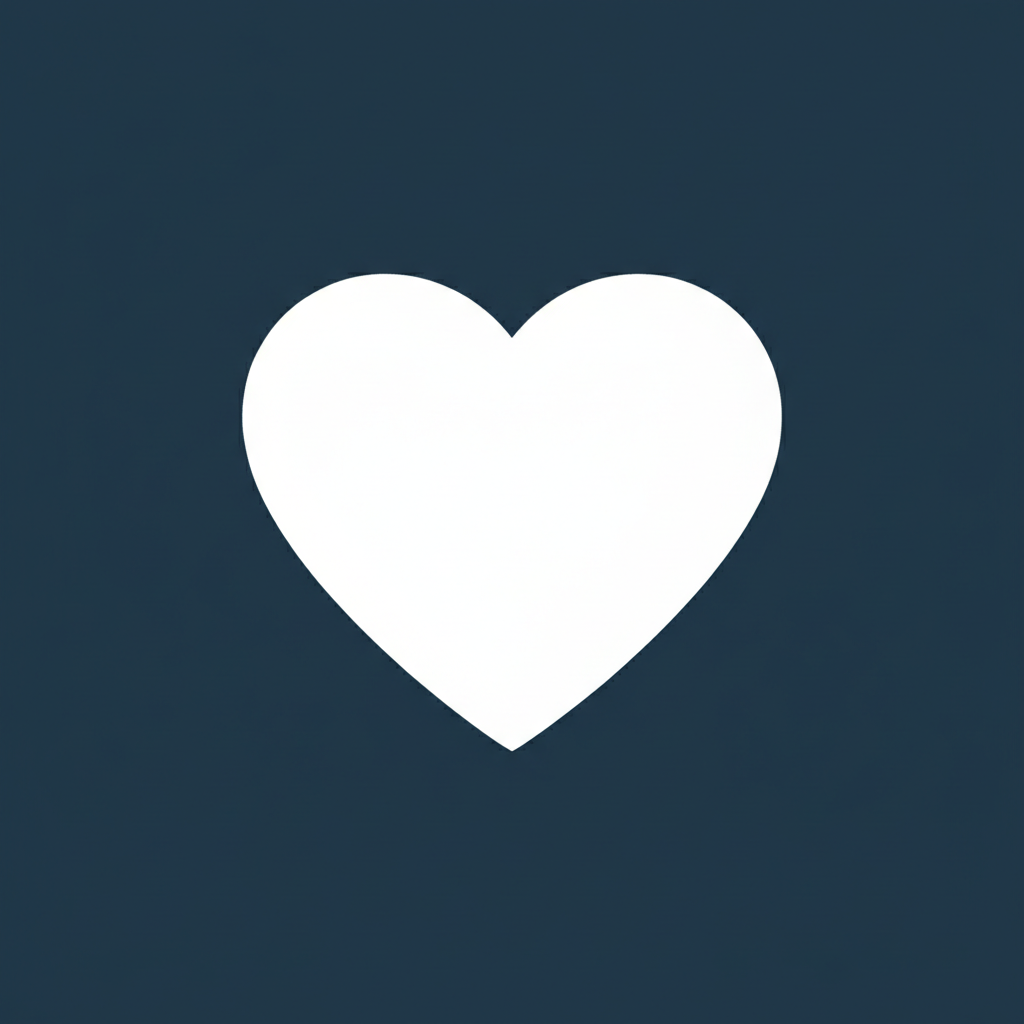 Donations A simple flat icon of a white heart on a solid dark navy or black square background. Minimal, clean, icon-style design. No text.